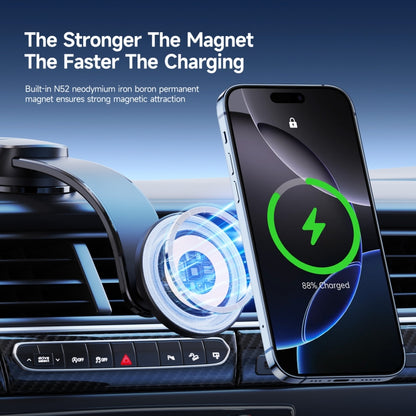 DUZZONA V5 Pro 15W Qi2 Car Magnetic Wireless Charger Phone Holder(Transparent) - Car Wireless Charger by DUZZONA | Online Shopping UK | buy2fix