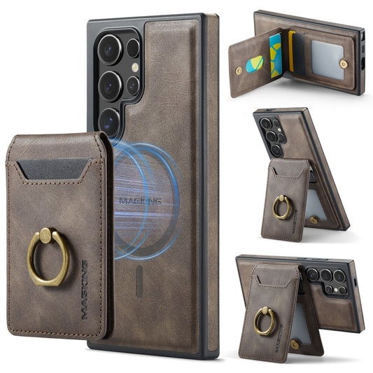 For Samsung Galaxy S24 Ultra 5G DG.MING K1 MagSafe Detachable Wallet RFID Back Cover Phone Case(Coffee) - Galaxy S24 Ultra 5G Cases by DG.MING | Online Shopping UK | buy2fix