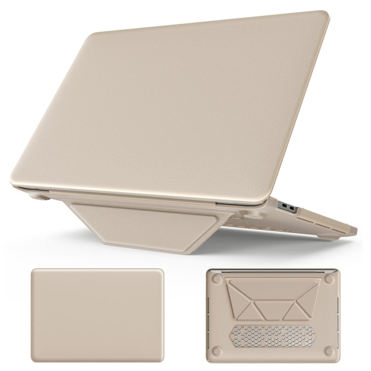 For MacBook Pro 13.3 inch M1 A2338 Business Magnetic Holder PC + PU Laptop Protective Case(Gold) - MacBook Pro Cases by buy2fix | Online Shopping UK | buy2fix