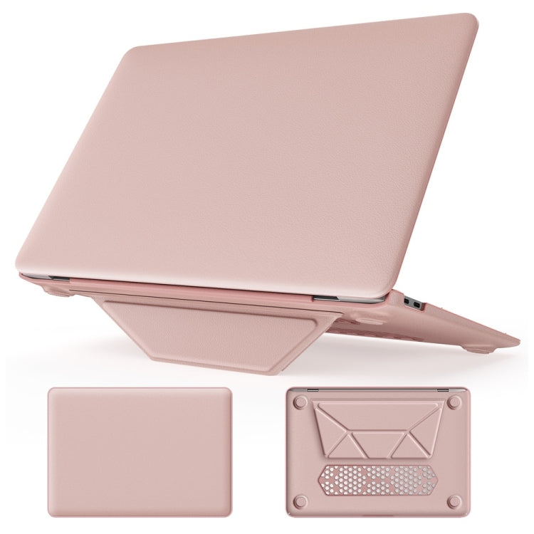 For MacBook Air 13.3 inch A2337 Business Magnetic Holder PC + PU Laptop Protective Case(Pink) - MacBook Air Cases by buy2fix | Online Shopping UK | buy2fix