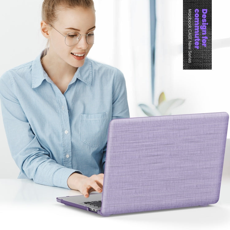 For MacBook Pro 13.3 inch M1 A2338 Fabric Magnetic Holder Laptop Protective Case(Purple) - MacBook Pro Cases by buy2fix | Online Shopping UK | buy2fix