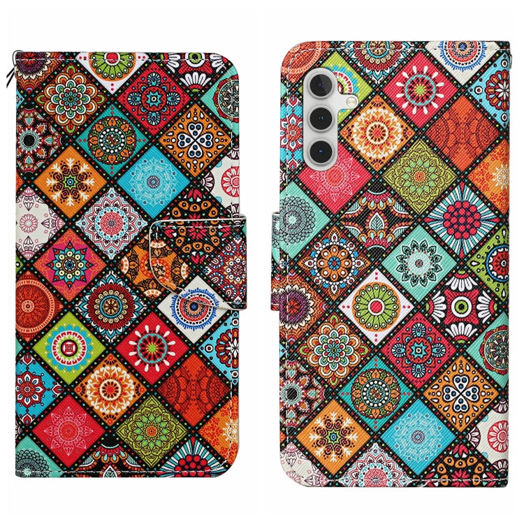 For Samsung Galaxy S25+ 5G Colored Drawing Pattern Leather Phone Case(Ethnic Style) - Galaxy S25+ 5G Cases by buy2fix | Online Shopping UK | buy2fix