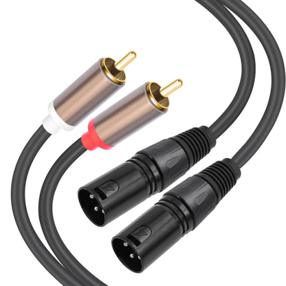 2 RCA Male to 2 XLR Male Audio Balance Cable, Length:3m(Black) - RCA Cable by buy2fix | Online Shopping UK | buy2fix