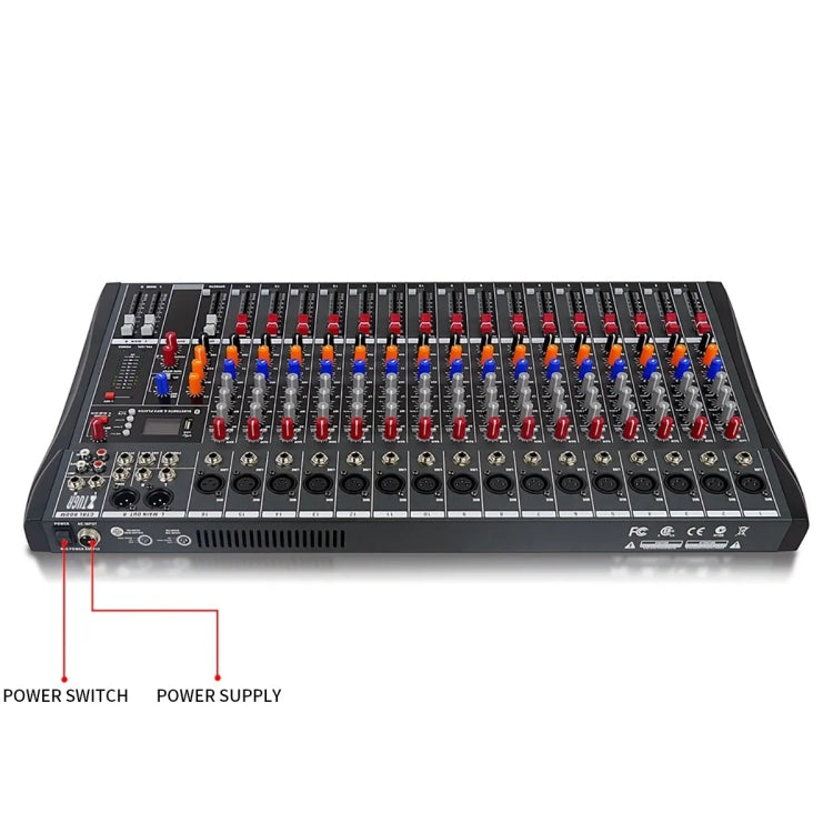 XTUGA CT160X 16-Channels Audio Mixer DJ Mixing Console with 48V Power Supply(UK Plug) - Live Sound Effects Processors by XTUGA | Online Shopping UK | buy2fix