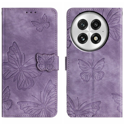 For OnePlus 13 Skin-feel Embossed Butterfly Leather Phone Case(Purple) - OnePlus Cases by buy2fix | Online Shopping UK | buy2fix