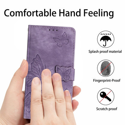 For OnePlus 13 Skin-feel Embossed Butterfly Leather Phone Case(Purple) - OnePlus Cases by buy2fix | Online Shopping UK | buy2fix