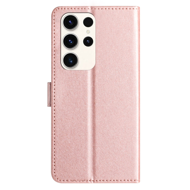 For Samsung Galaxy S25 Ultra 5G Silk Texture Horizontal Flip Leather Phone Case(Rose Gold) - Galaxy S25 Ultra 5G Cases by buy2fix | Online Shopping UK | buy2fix