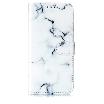 For Samsung Galaxy S25 5G Colored Drawing Marble Pattern Leather Phone Case(White Marble) - Galaxy S25 5G Cases by buy2fix | Online Shopping UK | buy2fix