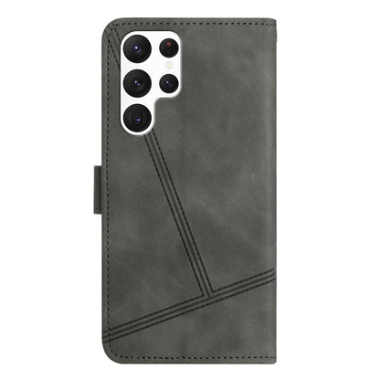 For Samsung Galaxy S25 Ultra 5G Skin-feel Stitching Leather Phone Case(Grey) - Galaxy S25 Ultra 5G Cases by buy2fix | Online Shopping UK | buy2fix