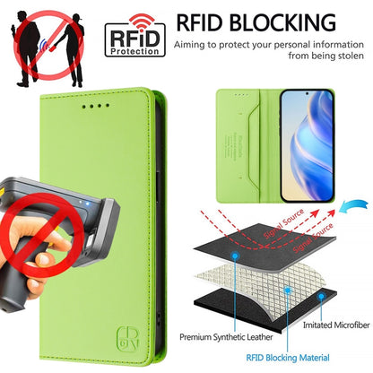 For Samsung Galaxy S24+ / S25+ 5G RC01 Dual-Folded Magnetic Suction RFID Leather Phone Case(Grass Green) - Galaxy S25+ 5G Cases by buy2fix | Online Shopping UK | buy2fix