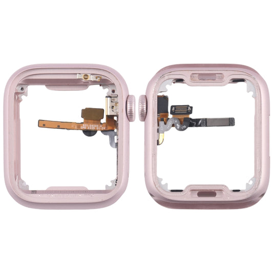 For Apple Watch Series 9 45MM GPS Aluminium Alloy Middle Frame Bezel Plate with Crown Spin Axis Flex Cable(Pink) - Middle Frame by buy2fix | Online Shopping UK | buy2fix