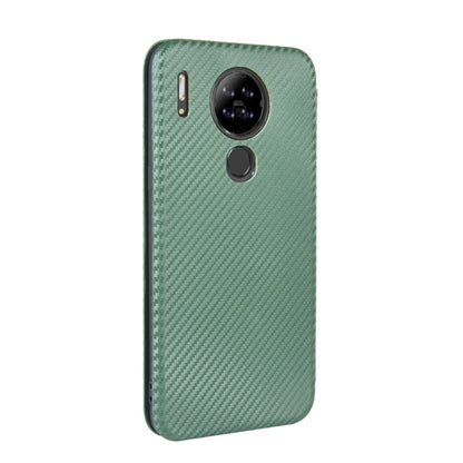 For Blackview A80 Carbon Fiber Texture Horizontal Flip TPU + PC + PU Leather Case with Card Slot(Green) - More Brand by buy2fix | Online Shopping UK | buy2fix