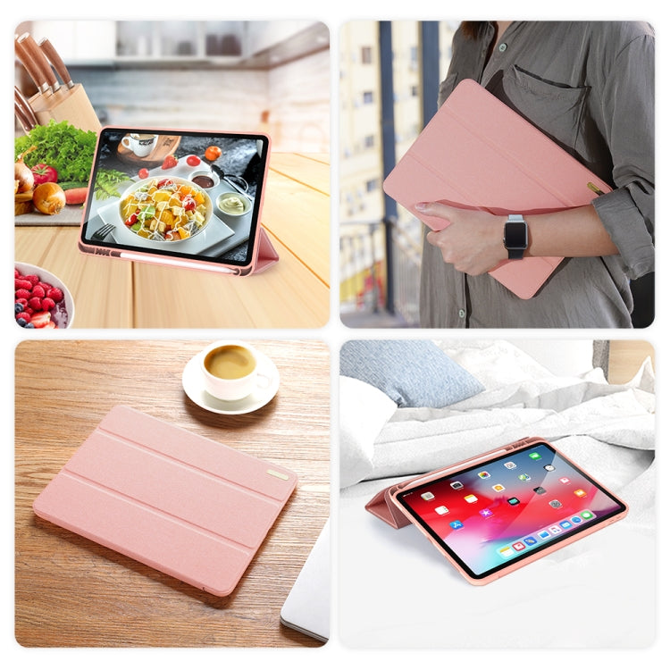 For iPad Air 11 2024 / 2022 / 2020 10.9 DUX DUCIS Domo Series Horizontal Flip Magnetic TPU + PU Leather Case with Three-folding Holder & Pen Slot(Pink) - iPad Air (2022) / (2020) 10.9 Cases by DUX DUCIS | Online Shopping UK | buy2fix