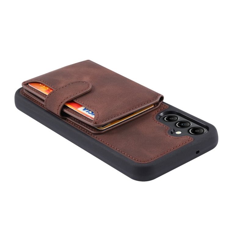 For Samsung Galaxy S25+ 5G Skin Feel Dream RFID Anti-theft PU Card Bag Phone Case(Coffee) - Galaxy S25+ 5G Cases by buy2fix | Online Shopping UK | buy2fix