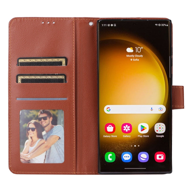 For Samsung Galaxy S25 Ultra 5G 3-Card Slots Multifunctional Leather Phone Case(Brown) - Galaxy S25 Ultra 5G Cases by buy2fix | Online Shopping UK | buy2fix