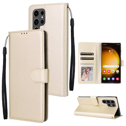 For Samsung Galaxy S25 Ultra 5G 3-Card Slots Multifunctional Leather Phone Case(Gold) - Galaxy S25 Ultra 5G Cases by buy2fix | Online Shopping UK | buy2fix