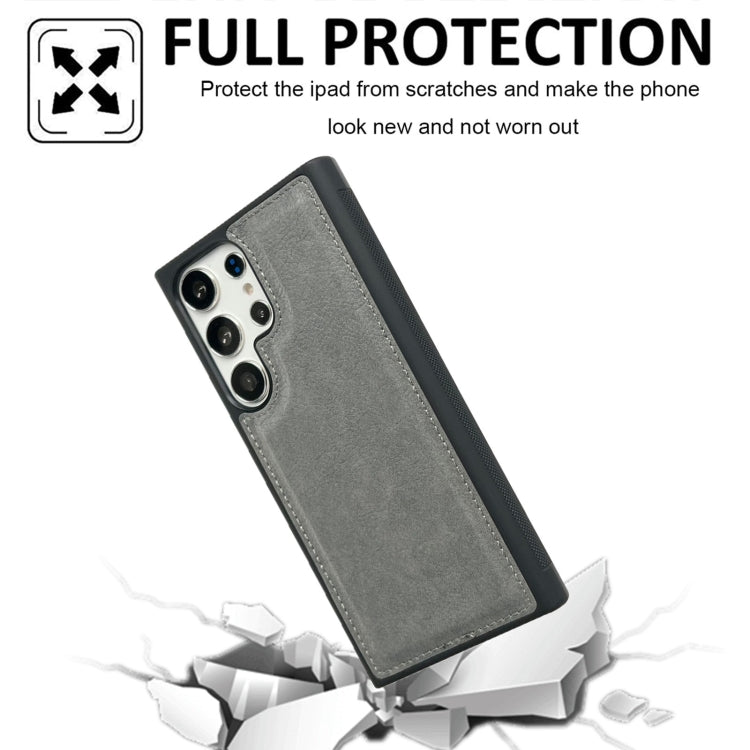 For Samsung Galaxy S25 Ultra 5G Cowhide Texture Back Cover Phone Case(Grey) - Galaxy S25 Ultra 5G Cases by buy2fix | Online Shopping UK | buy2fix