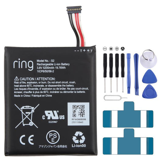 For Ring Video Doorbell Ring S2 5200mAh Battery Replacement - Others by buy2fix | Online Shopping UK | buy2fix