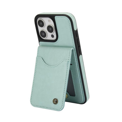 For iPhone 16 Pro Max AwQuer Vertical Flip Card Bag Holder Leather Phone Case(Green) - iPhone 16 Pro Max Cases by Awquer | Online Shopping UK | buy2fix