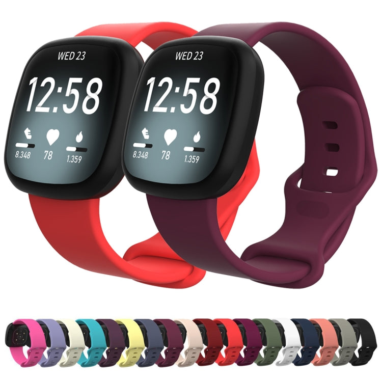 For Fitbit Versa 4 / Versa 3 / Sense 2 / Sense Silicone Watch Band, Size: L(Purple Red) - Watch Bands by buy2fix | Online Shopping UK | buy2fix