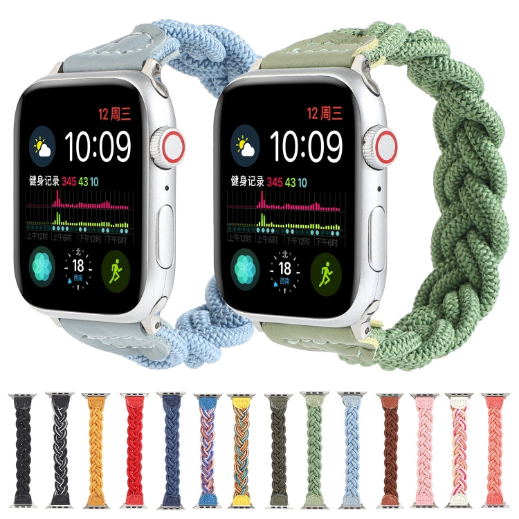 Elastic Woven Watch Band For Apple Watch Ultra 49mm&Watch Ultra 2 49mm / Series 9&8&7 45mm / SE 3&SE 2&6&SE&5&4 44mm / 3&2&1 42mm, Length:160mm(Rose Red Pink) - Watch Bands by buy2fix | Online Shopping UK | buy2fix