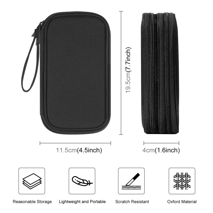 HAWEEL Electronic Organizer Double Layers Storage Bag for Cables, Charger, Power Bank, Phones, Earphones(Black) - Digital Storage Bag by HAWEEL | Online Shopping UK | buy2fix