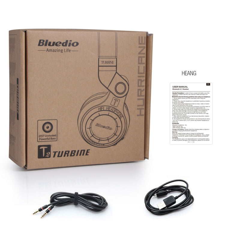 Bluedio T2 Turbine Wireless Bluetooth 4.1 Stereo Headphones Headset with Mic, For iPhone, Samsung, Huawei, Xiaomi, HTC and Other Smartphones, All Audio Devices(Black) - Headset & Headphone by Bluedio | Online Shopping UK | buy2fix