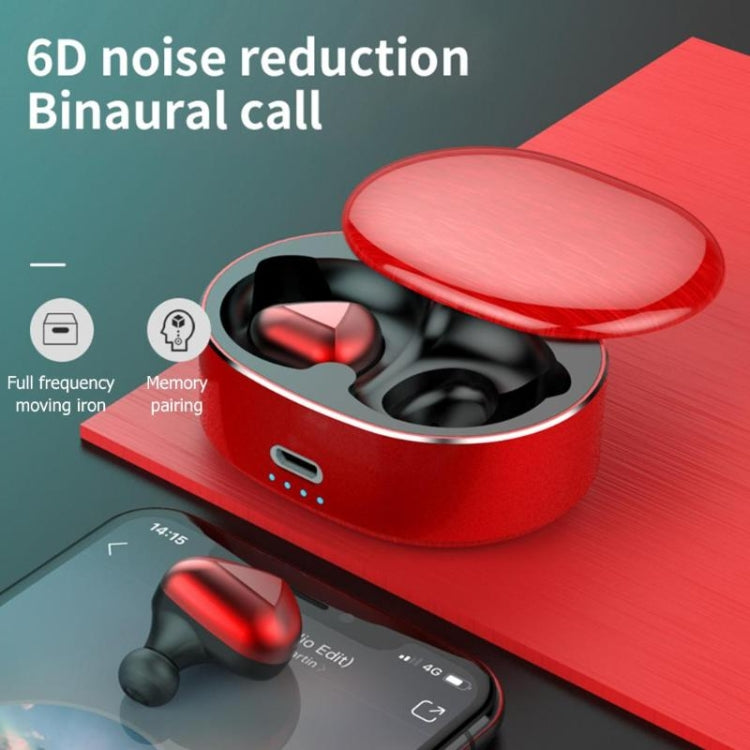 T50 6D Noise Cancelling Bluetooth V5.0 Wireless Bluetooth Headphone, Support Binaural Calls(Red) - Bluetooth Earphone by buy2fix | Online Shopping UK | buy2fix