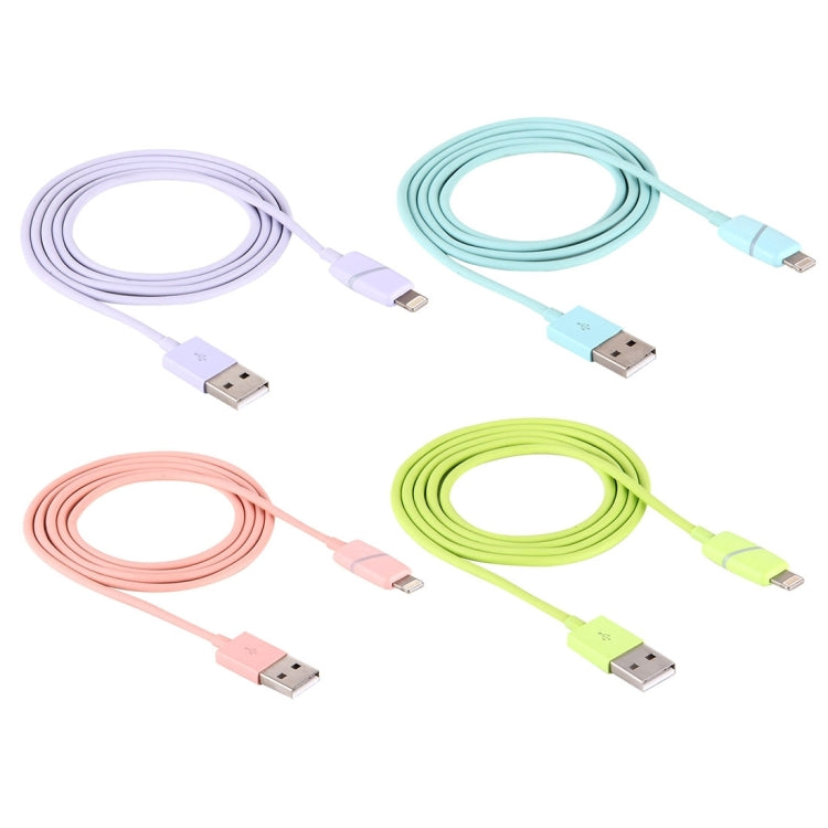 1m Circular Bobbin Gift Box Style 8 Pin to USB Data Sync Cable with Indicator for iPhone, iPad(Green) - Normal Style Cable by buy2fix | Online Shopping UK | buy2fix