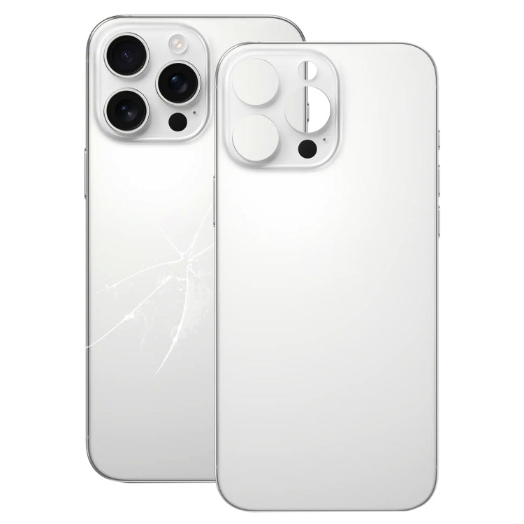 For iPhone 16 Pro Easy Replacement Big Camera Hole Glass Back Battery Cover(White) -  by buy2fix | Online Shopping UK | buy2fix