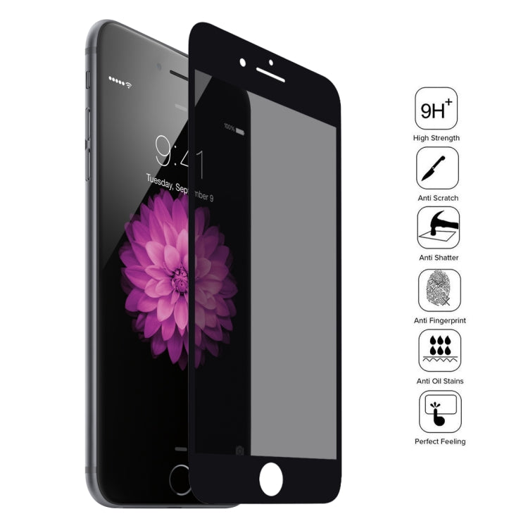 9H 6D Anti-peep Tempered Glass Film for iPhone SE 2022 / 2020 / 8 / 7(Black) - iPhone 8 & 7 Tempered Glass by buy2fix | Online Shopping UK | buy2fix