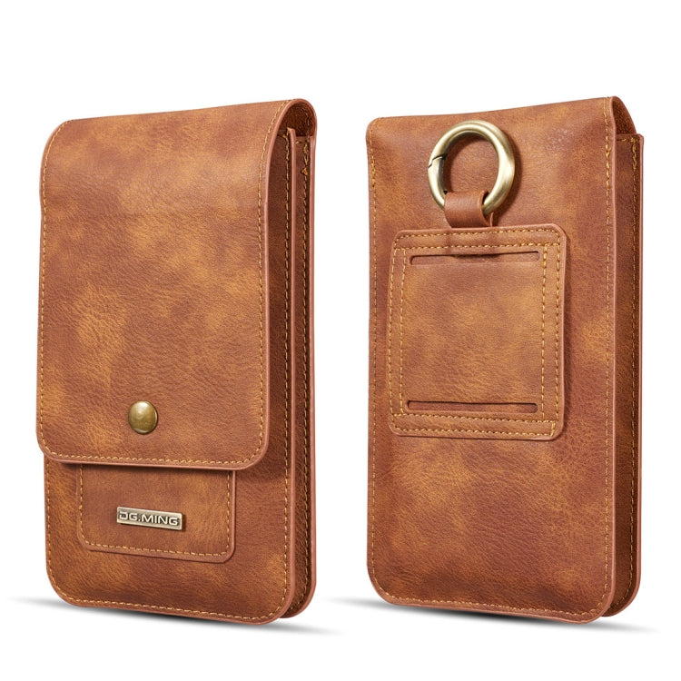 DG.MING Universal Cowskin Leather Protective Case Waist Bag with Card Slots & Hook, For iPhone, Samsung, Sony, Huawei, Meizu, Lenovo, ASUS, Oneplus, Xiaomi, Cubot, Ulefone, Letv, DOOGEE, Vkworld, and other Smartphones Below 5.2 inch(Brown) - More iPhone Cases by DG.MING | Online Shopping UK | buy2fix