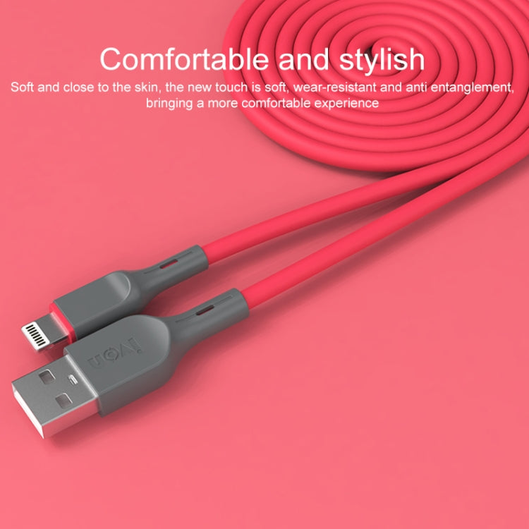 IVON CA78 2.4A 8 Pin Fast Charging Data Cable, Length: 1m (Blue) - Normal Style Cable by IVON | Online Shopping UK | buy2fix