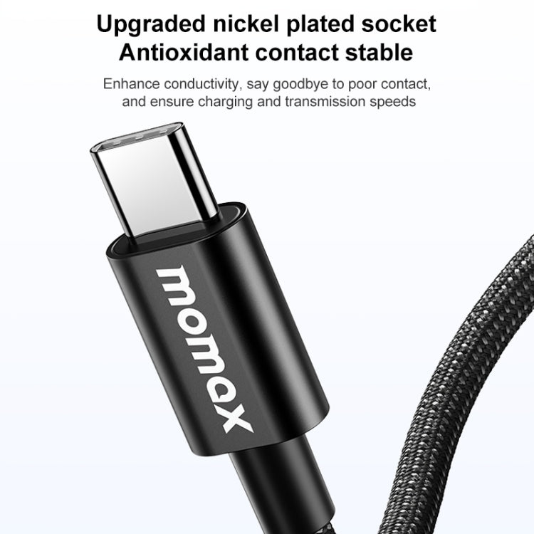 MOMAX DC29 50cm USB-C / Type-C to USB-C / Type-C 60W Braided Data Sync Charge Cable (Black) - USB-C & Type-C Cable by MOMAX | Online Shopping UK | buy2fix