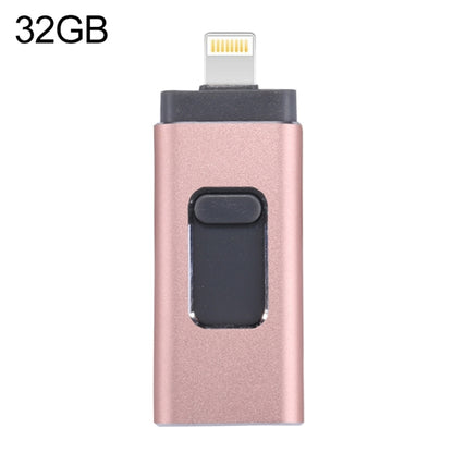 easyflash RQW-01B 3 in 1 USB 2.0 & 8 Pin & Micro USB 32GB Flash Drive(Rose Gold) - U Disk & Card Reader by buy2fix | Online Shopping UK | buy2fix