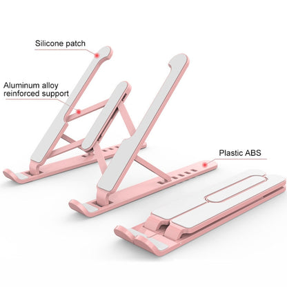 YMB1028 Portable Folding Desktop Holder Bracket for Laptop / Tablet(Pink) - MacBook Holder by buy2fix | Online Shopping UK | buy2fix