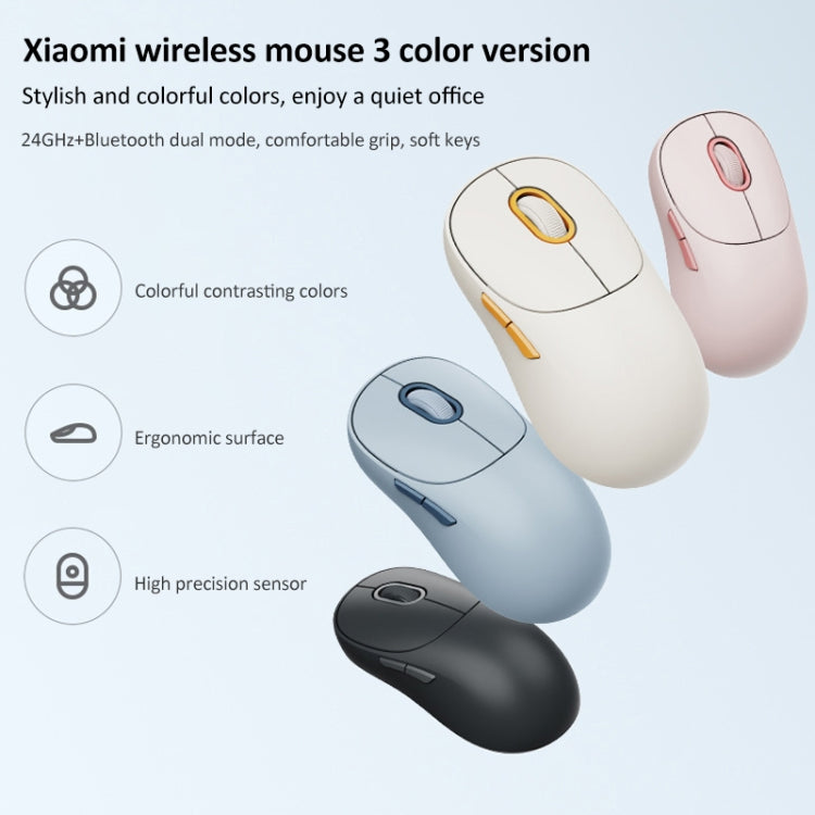 Original Xiaomi Dual-mode 1200DPI Ultra-thin Computer Mouse 3 (Pink) - Wireless Mice by Xiaomi | Online Shopping UK | buy2fix