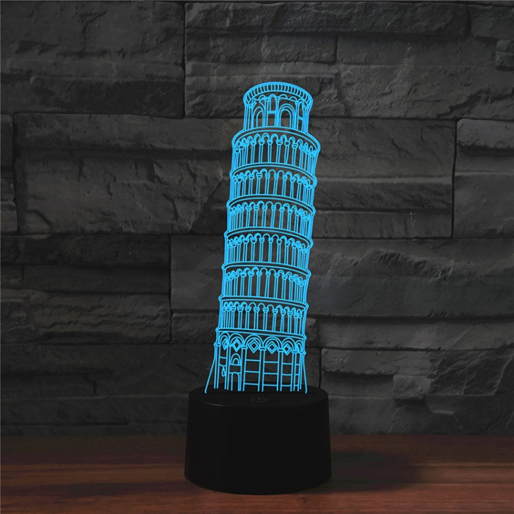 Paris Leaning Tower Shape 3D Colorful LED Vision Light Table Lamp, Crack Touch Version - Novelty Lighting by buy2fix | Online Shopping UK | buy2fix