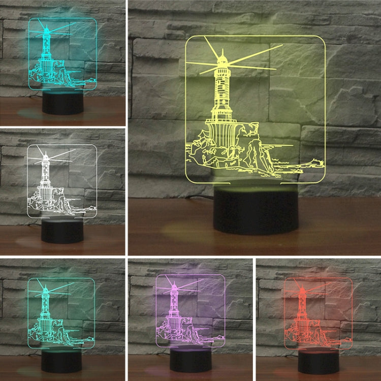 Lighthouse Shape 3D Colorful LED Vision Light Table Lamp, Crack Touch Version - Novelty Lighting by buy2fix | Online Shopping UK | buy2fix
