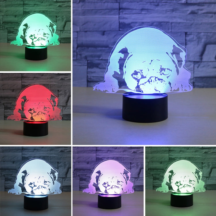 Prostrated Dog Shape 3D Colorful LED Vision Light Table Lamp, Charging Touch Version - Novelty Lighting by buy2fix | Online Shopping UK | buy2fix