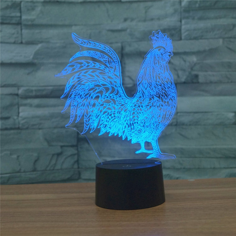 Cock Shape 3D Colorful LED Vision Light Table Lamp, Crack Remote Control Version - Novelty Lighting by buy2fix | Online Shopping UK | buy2fix