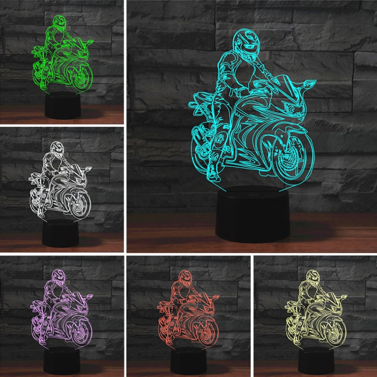Motorcycle Shape 3D Colorful LED Vision Light Table Lamp, USB Touch Version - Novelty Lighting by buy2fix | Online Shopping UK | buy2fix