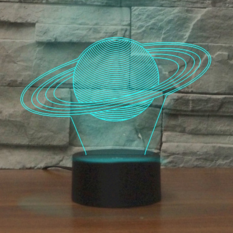 Saturn Shape 3D Colorful LED Vision Light Table Lamp, USB & Battery Version - Novelty Lighting by buy2fix | Online Shopping UK | buy2fix