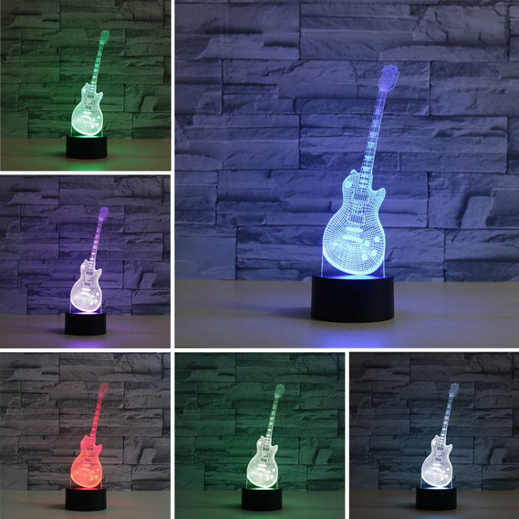 Guitar Shape 3D Colorful LED Vision Light Table Lamp, Charging Touch Version - Novelty Lighting by buy2fix | Online Shopping UK | buy2fix