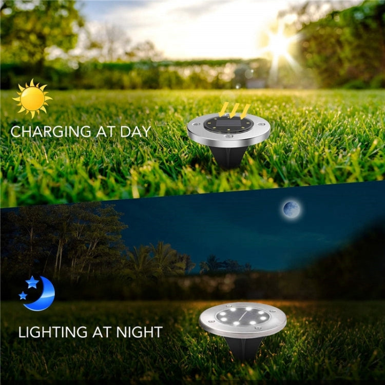 2 PCS 10 LEDs Solar Powered Buried Light Under Ground Lamp IP65 Waterproof Outdoor Garden Street Light (White Light) - Buried Lights by buy2fix | Online Shopping UK | buy2fix