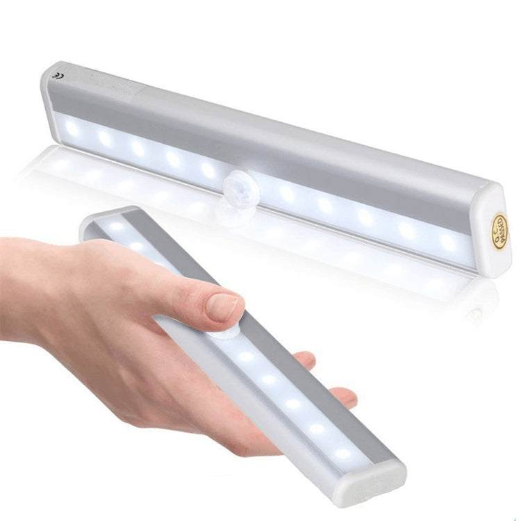 2W 10 LEDs Warm White Light Wide Screen Intelligent Human Body Sensor Light LED Corridor Cabinet Light, Battery Version - Sensor LED Lights by buy2fix | Online Shopping UK | buy2fix