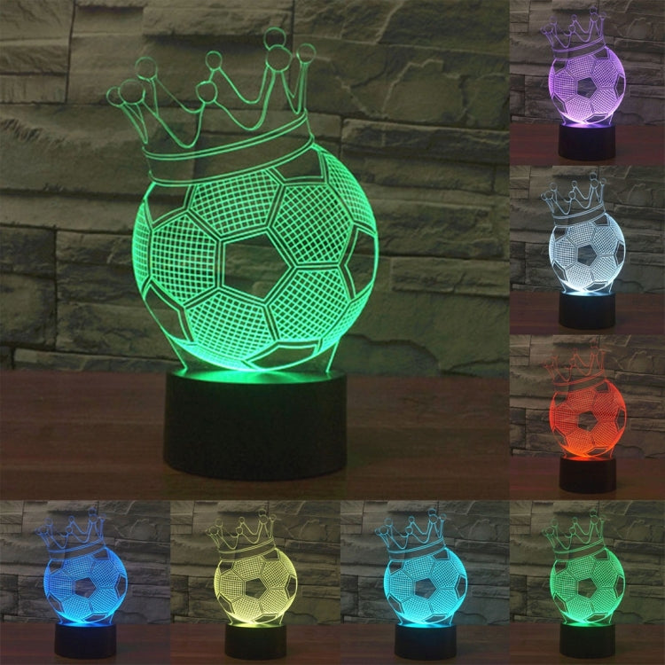 Football Crown Style 3D Touch Switch Control LED Light , 7 Color Discoloration Creative Visual Stereo Lamp Desk Lamp Night Light - Novelty Lighting by buy2fix | Online Shopping UK | buy2fix