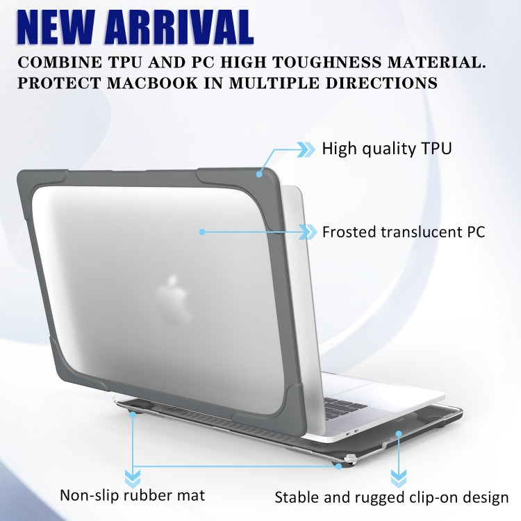 For MacBook Pro 16 inch A2141 (2019) PC + TPU Two Colors Laptop Protective Case(Grey) - MacBook Pro Cases by buy2fix | Online Shopping UK | buy2fix