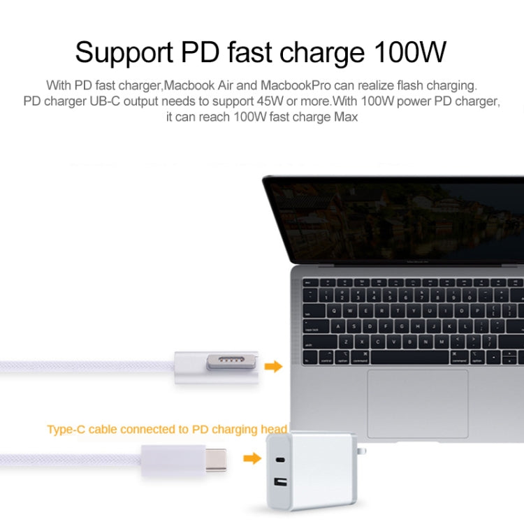 45W / 65W / 85W / 100W 5 Pin MagSafe 2 (T-Shaped) to USB-C / Type-C PD Charging Cable - Cable & Adapter by buy2fix | Online Shopping UK | buy2fix