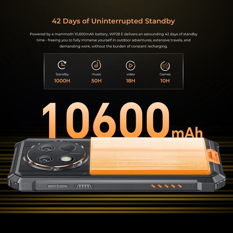 [HK Warehouse] Oukitel WP28 E IP68/IP69K Rugged Phone, 4GB+64GB, 6.52 inch Unisoc T606 Octa-core, NFC, OTG, Network: 4G (Grey) - Other by OUKITEL | Online Shopping UK | buy2fix